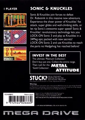 Sonic & Knuckles (World) box cover back